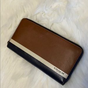 coach long zip wallet for man